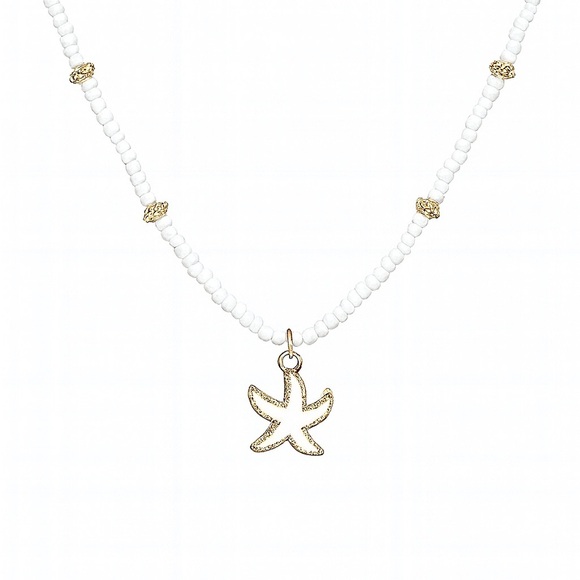 NEW | White and Gold Beaded Necklace ⭐️ - Picture 1 of 4